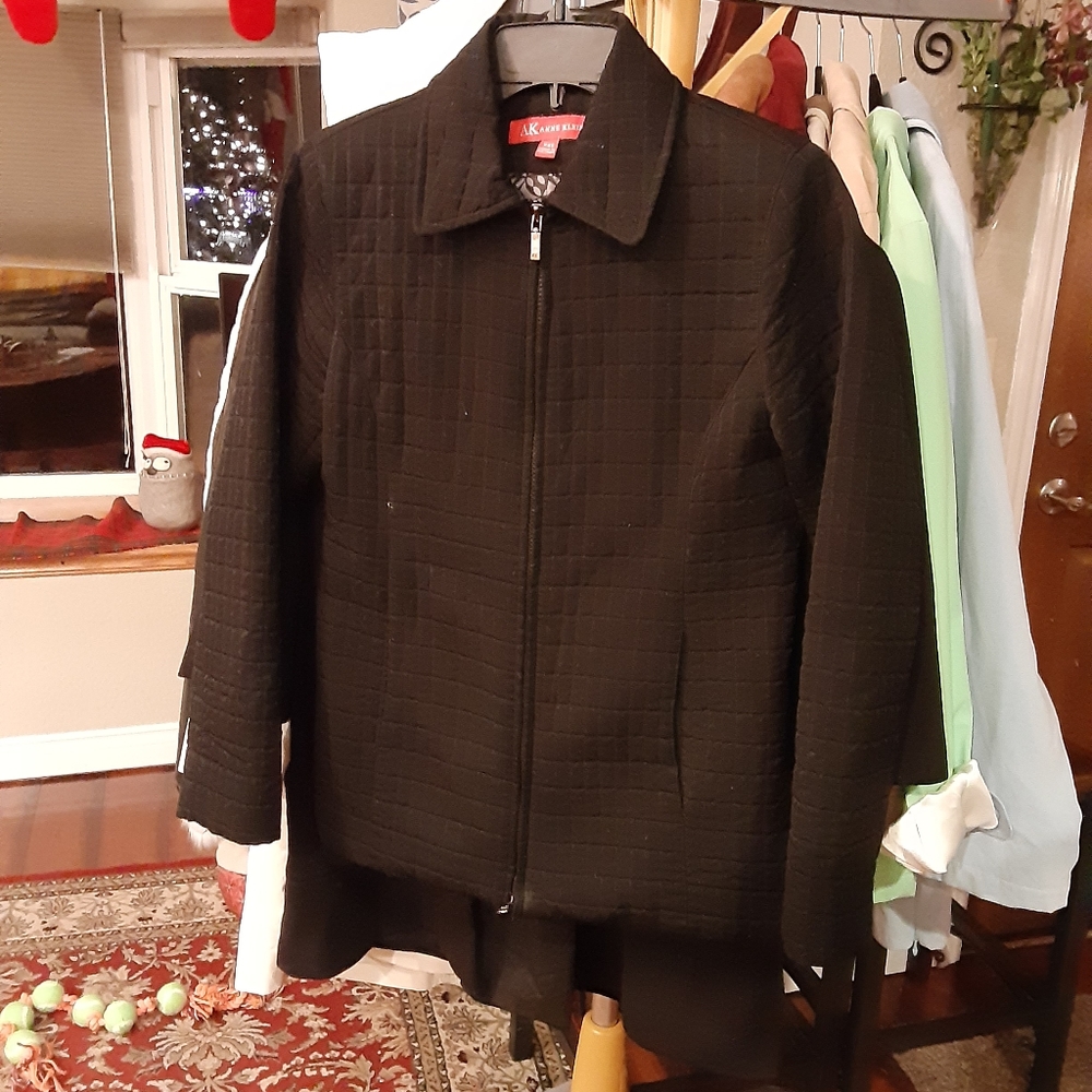 ANNE KLEIN zip front quilted jacket PXS